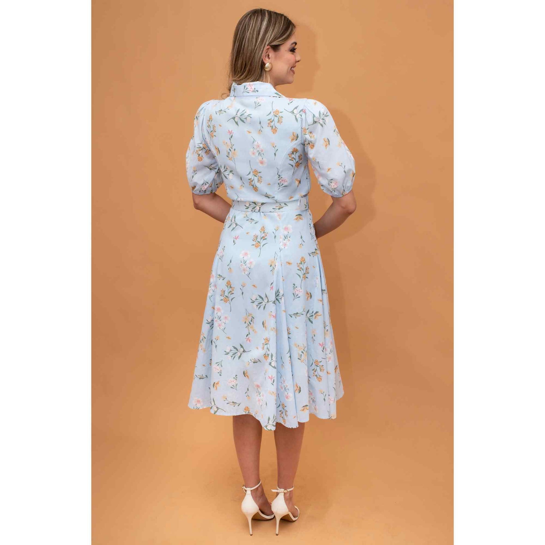 Vestido Florença | fibra natural mídi liberty