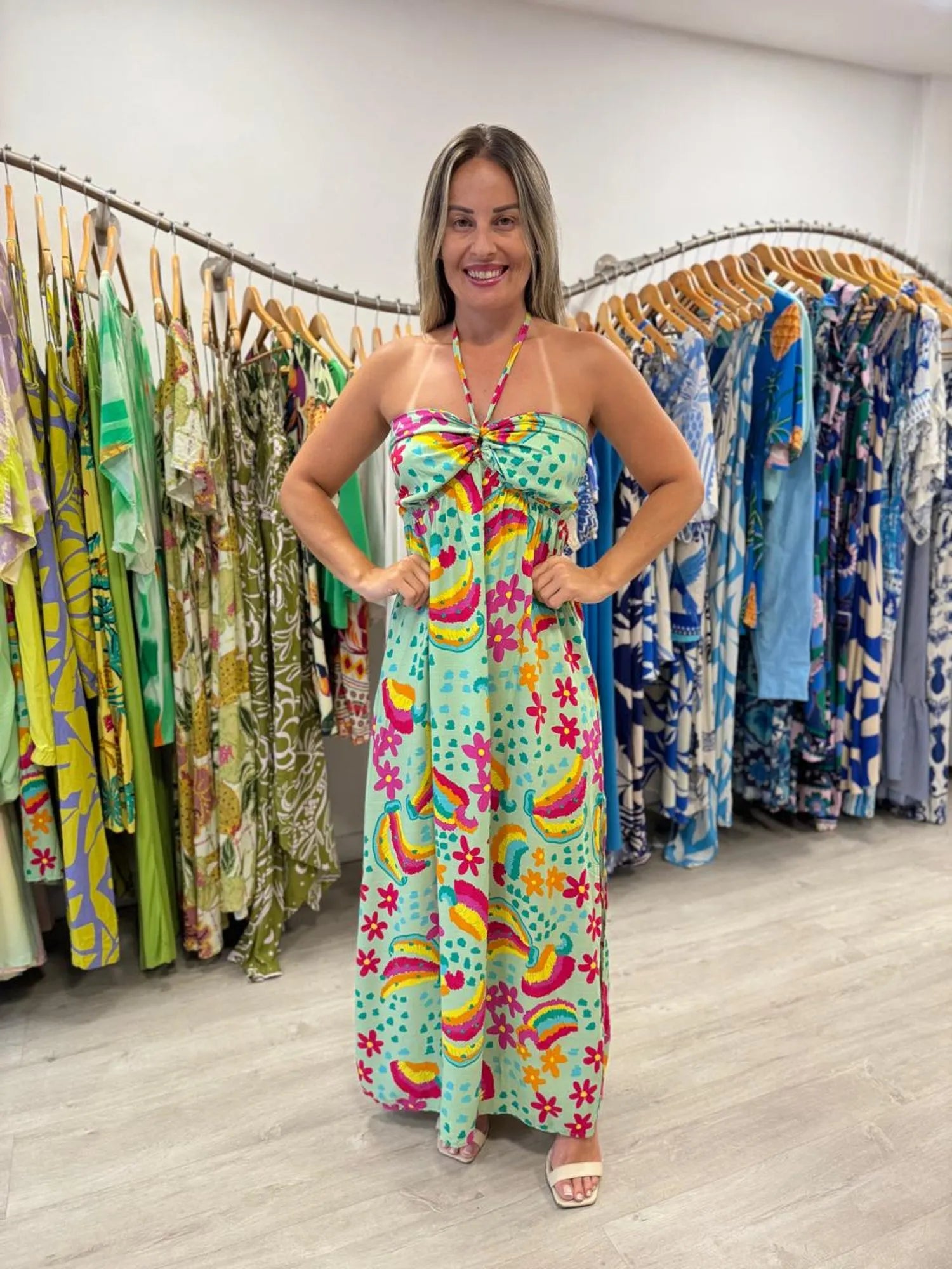 Vestido Longo Analu Est. Frutas Tropicais