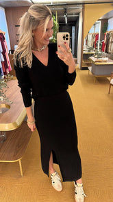 Conjunto tricot preto Carmel