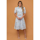 Vestido Florença | fibra natural mídi liberty