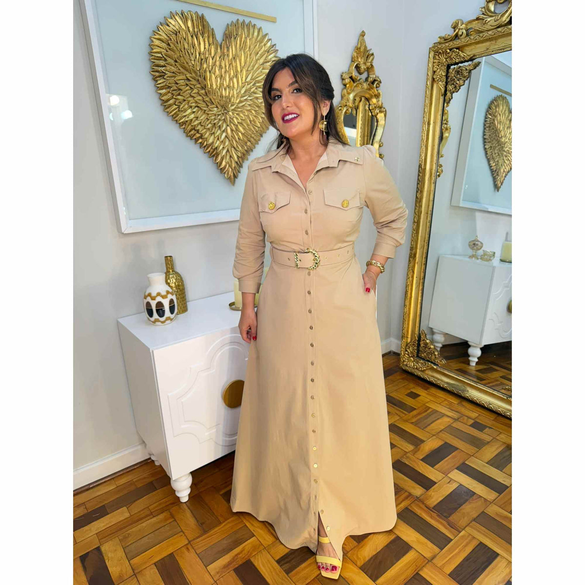 Vestido Helena | Chemise Fibra natural Areia