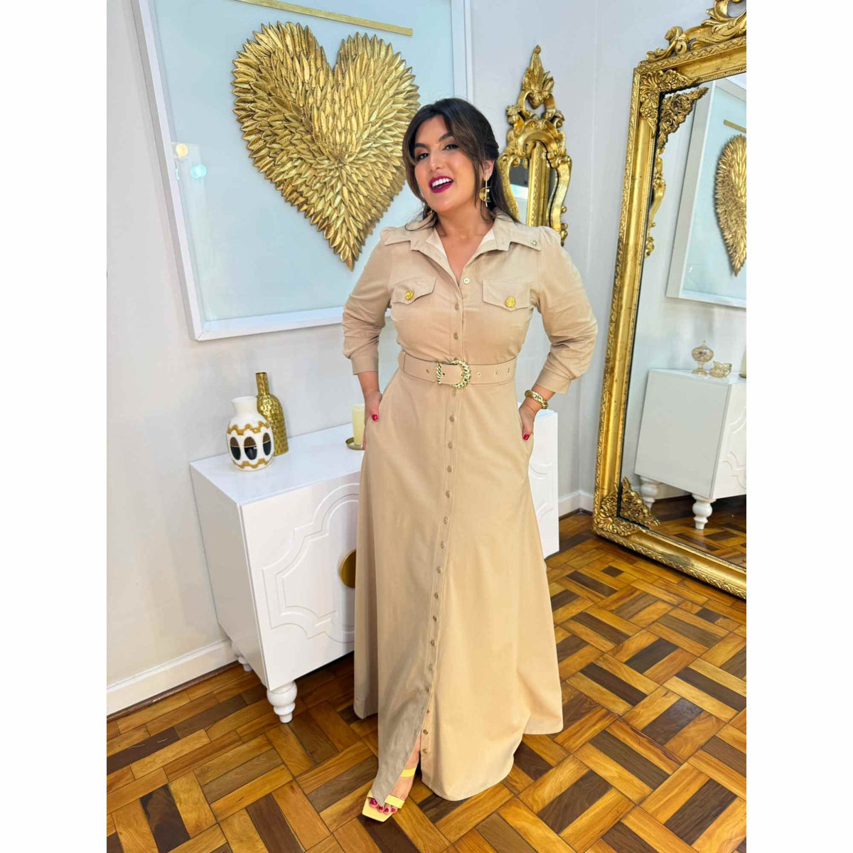 Vestido Helena | Chemise Fibra natural Areia