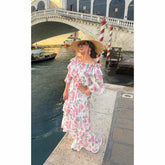 Vestido Veneza | chiffon floral supermidi